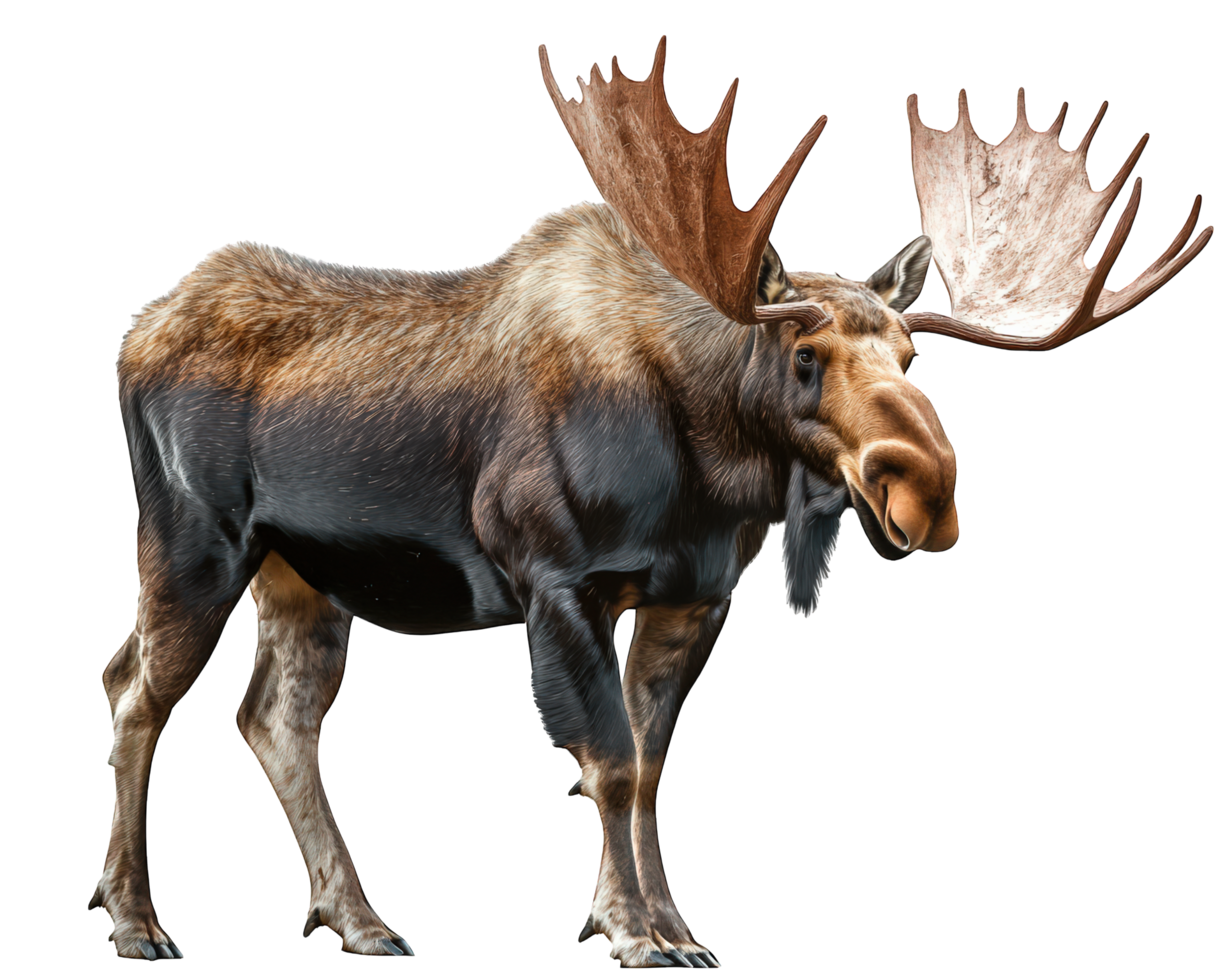 Moose standing on a black background png