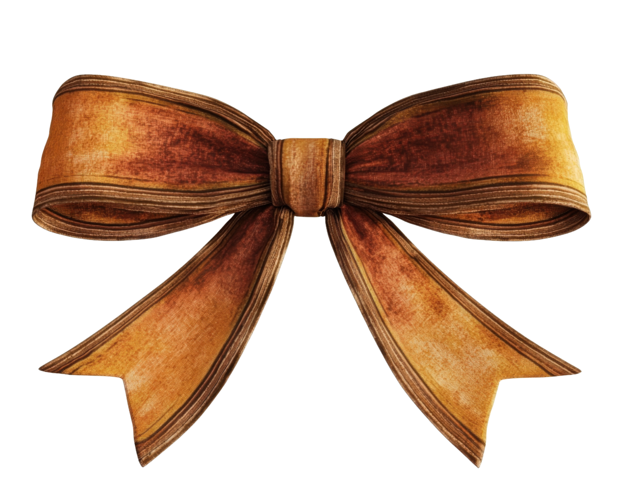 A brown and orange bow on a black background png