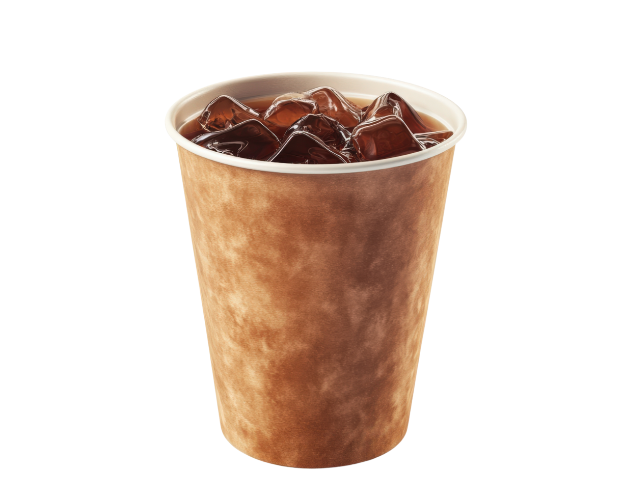 A cup of coffee with ice in it png