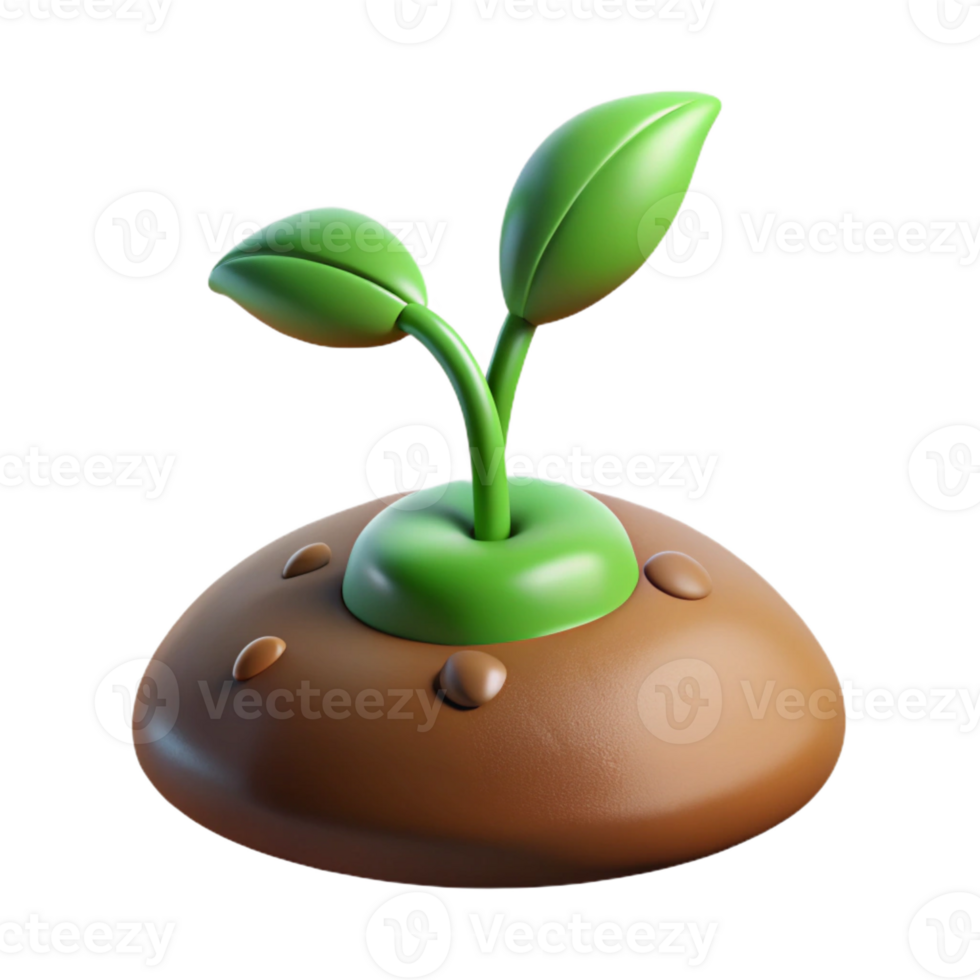 magnificent rustic A sprouting seed pushing through the soil, soft light, life cycle theme professional png