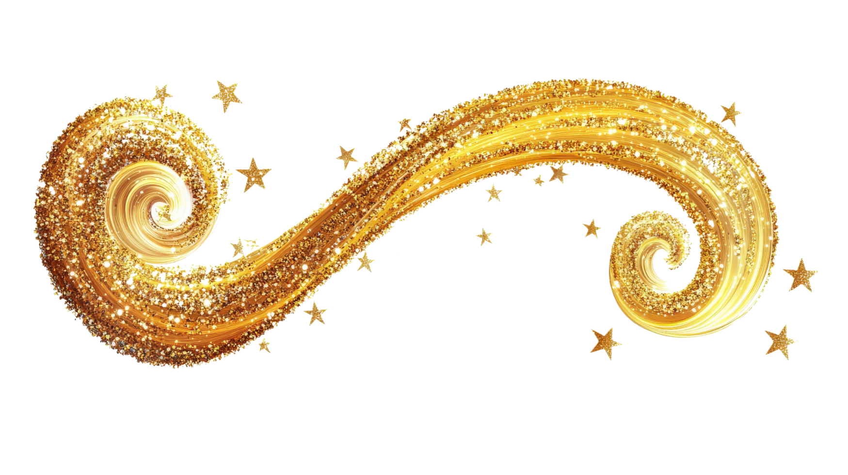 Gold glitter swirl transparent png