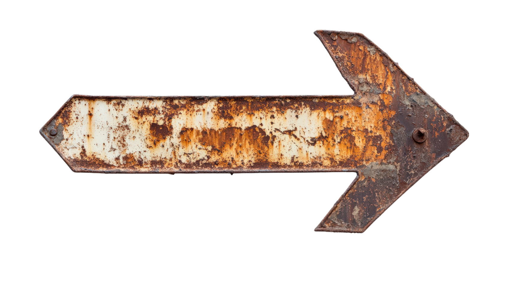 An old rusty metal arrow pointing in the direction of the left png
