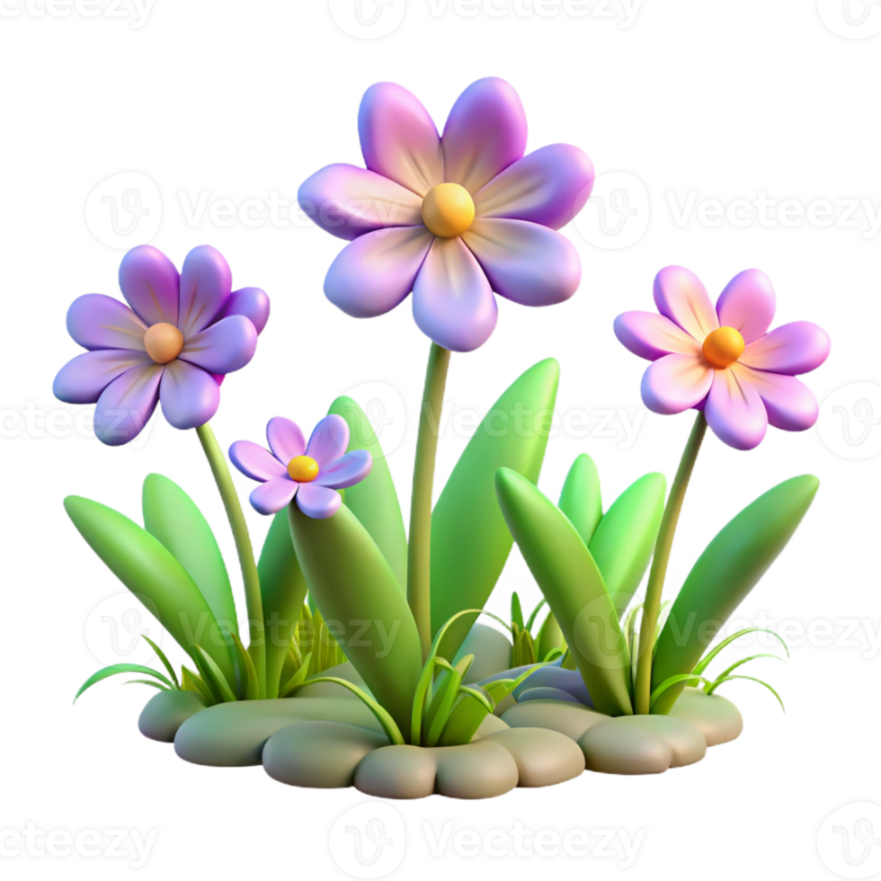 impressive modern A group of wildflowers in a meadow, natural light, impressionistic style genuine png