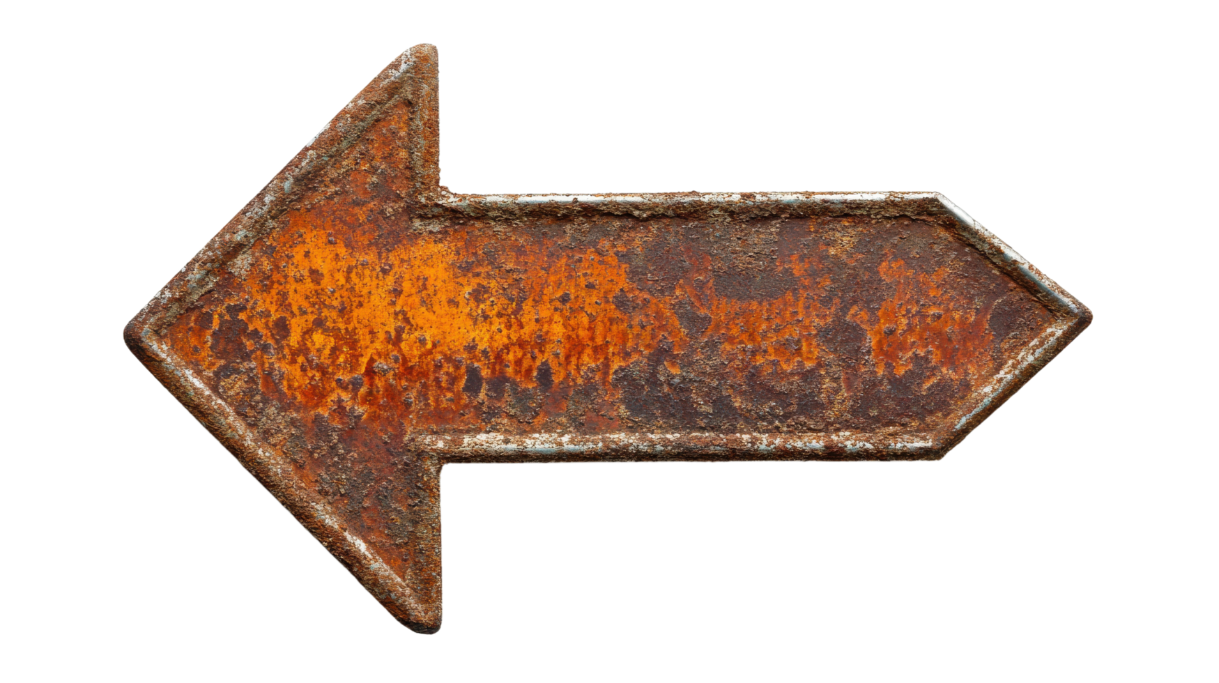 An old rusty metal arrow pointing in the direction of the right png
