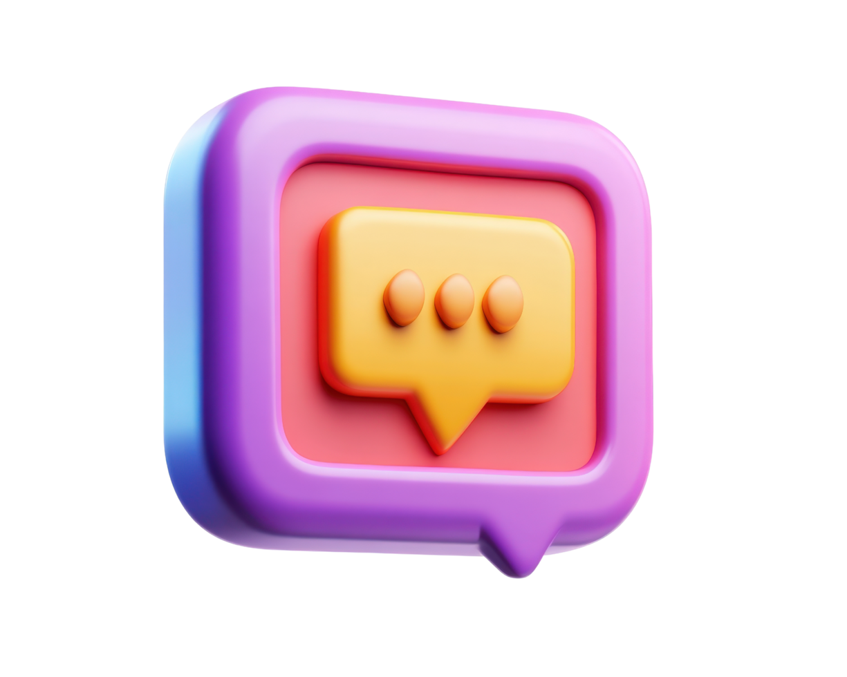 A purple and pink chat bubble with a speech bubble png