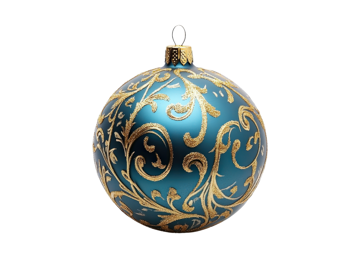 A blue and gold ornament with a gold design png