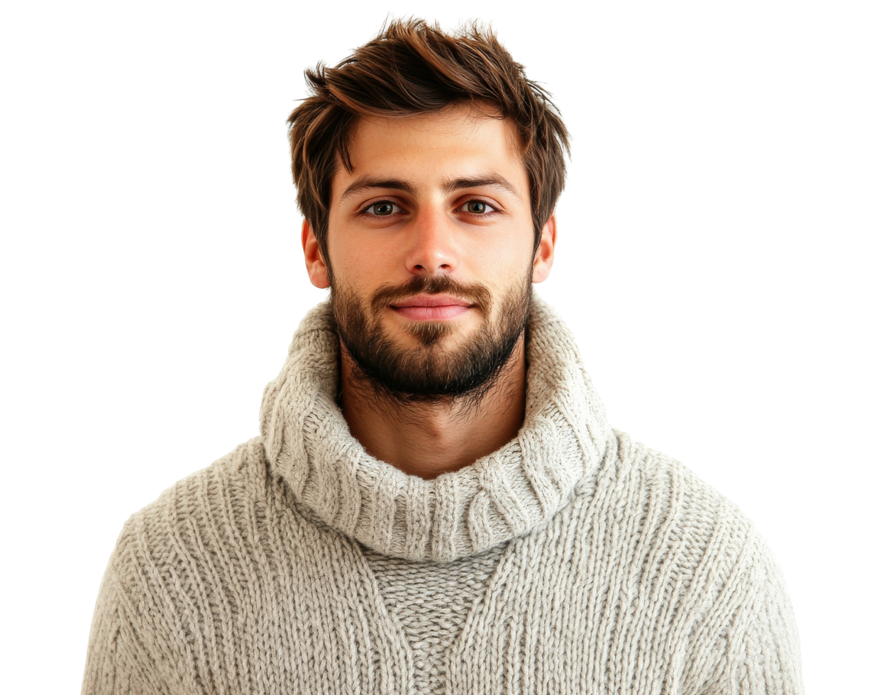A man in a sweater and beard png