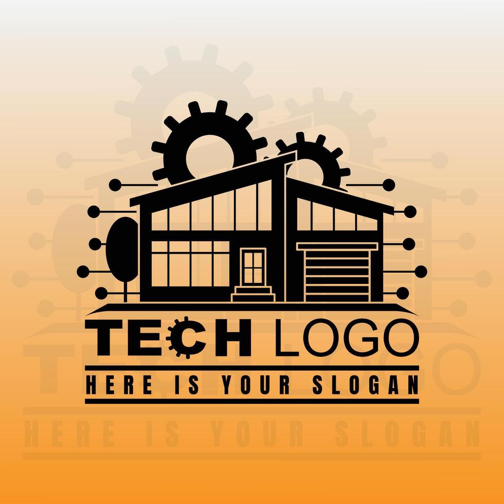 Modern High Tech House Logo Design vector