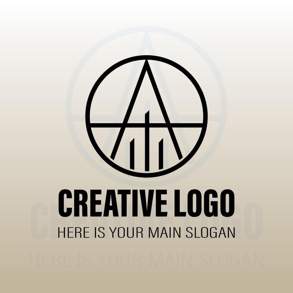 Minimalist Geometric Creative Logo Design vector