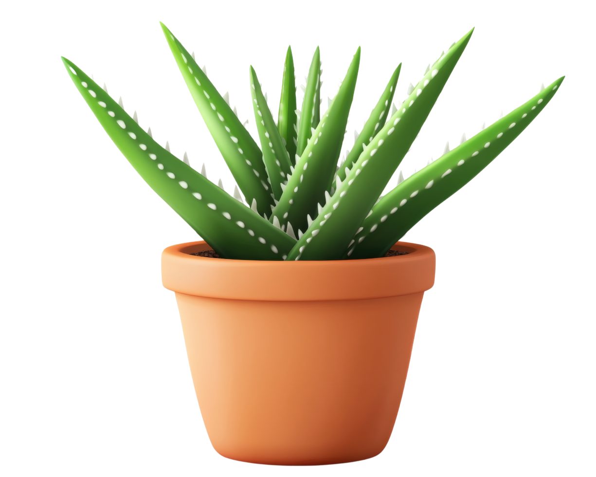 Aloe vera plant in a pot png