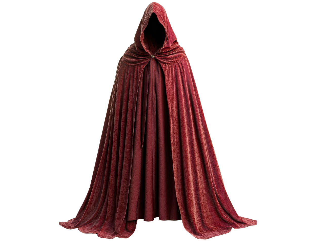 A red cloak with hood on it png