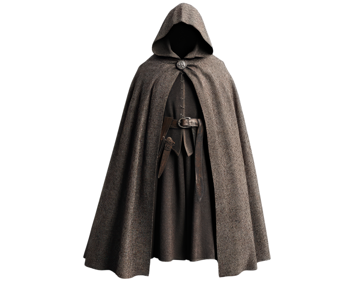 A brown cloak with a hood on it png