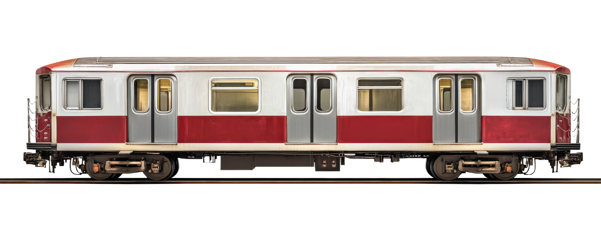 A red and white train on a black background png