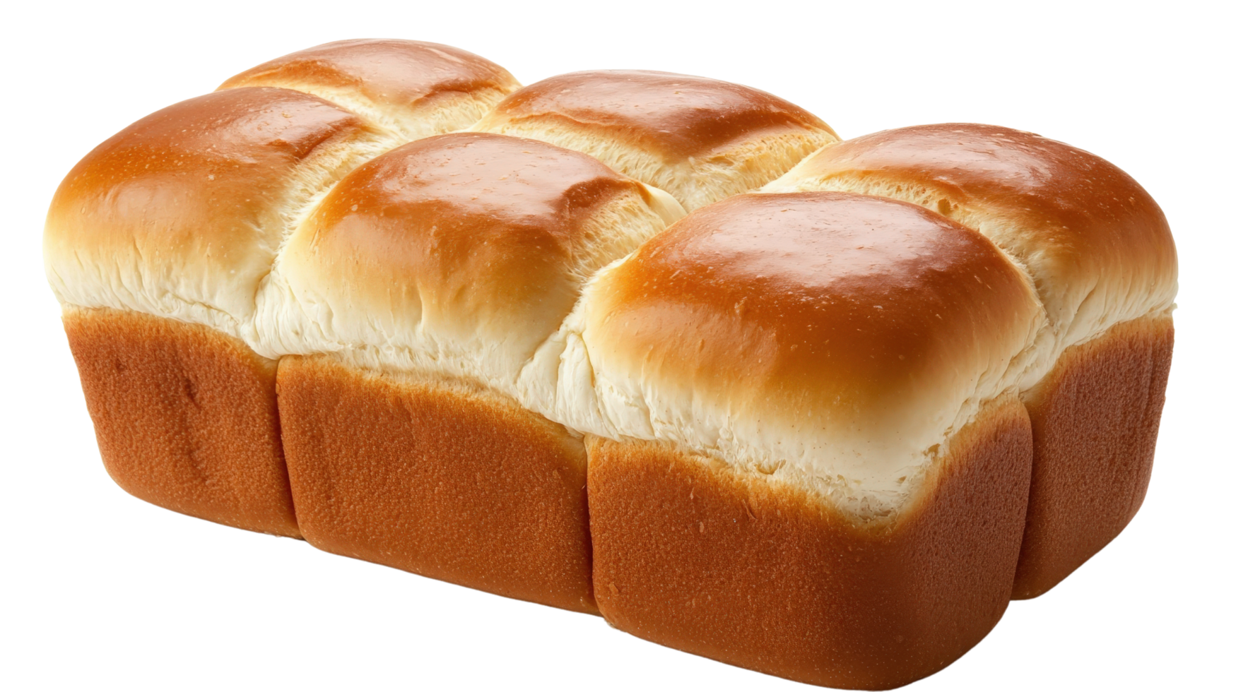 A loaf of bread with four slices on it png
