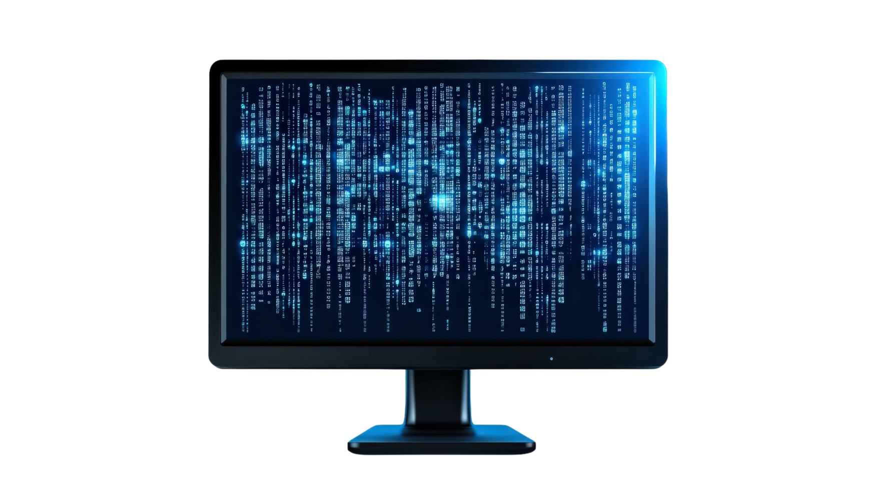 uma computador monitor com binário código em isto png