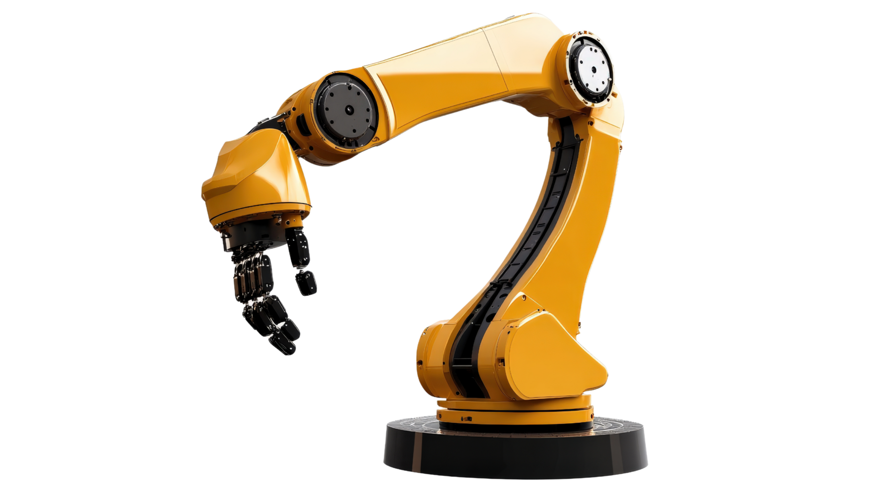 A robotic arm is shown on a black background png