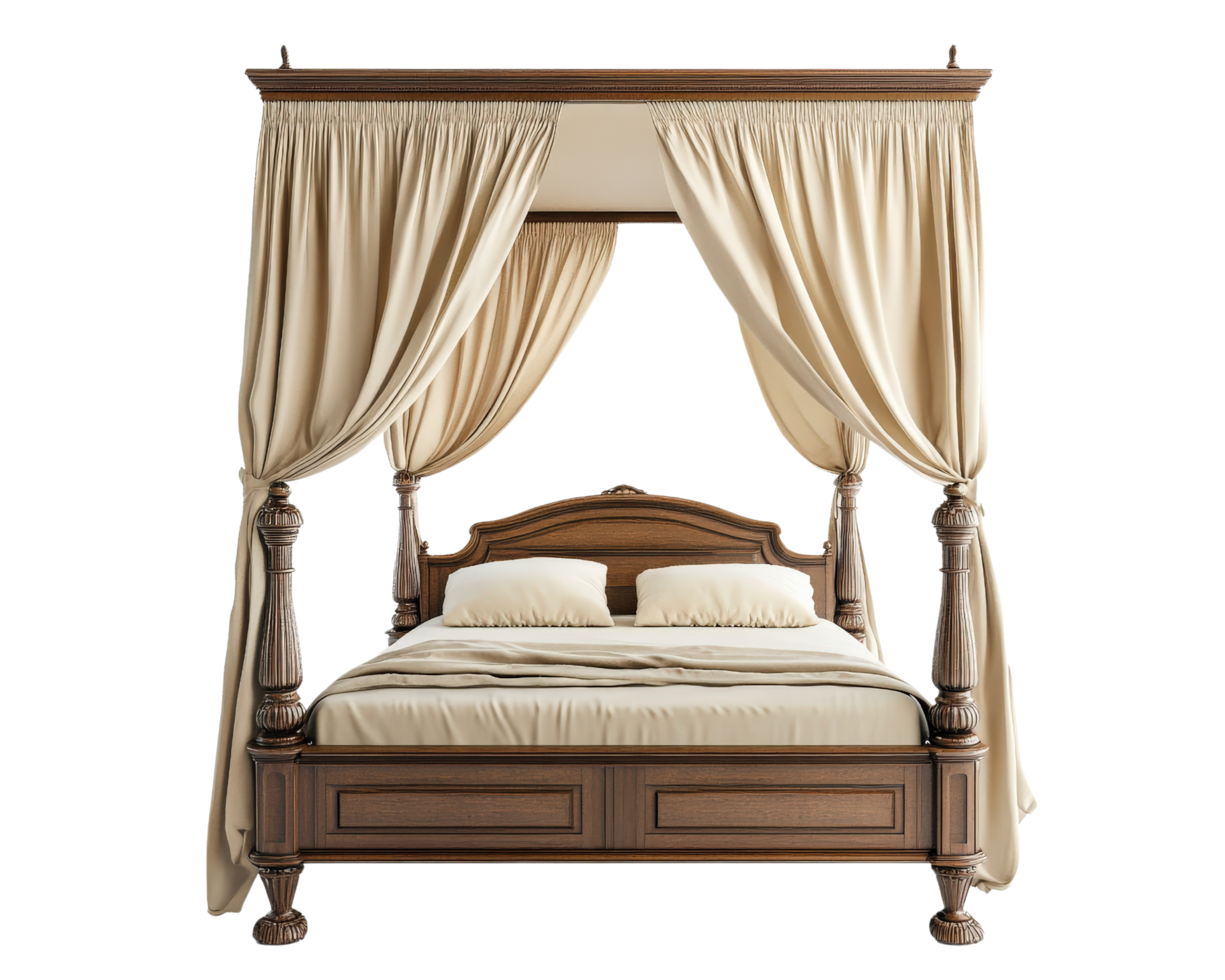 A canopy bed with a canopy and a canopy bed png