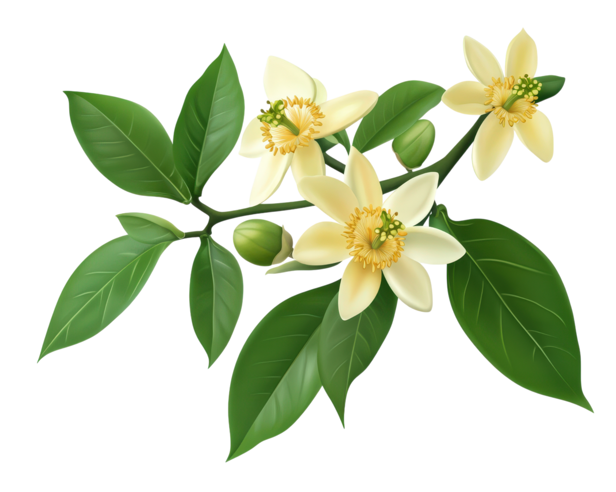 flowering passionfruit plant with vibrant green leaves and delicate yellow flowers, showcasing nature beauty in realistic depiction png