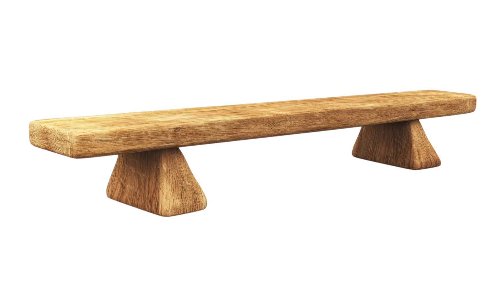 wooden balance beam with rustic design, perfect for gymnastic training or home decor. Its sturdy structure and natural finish add charm to any space png