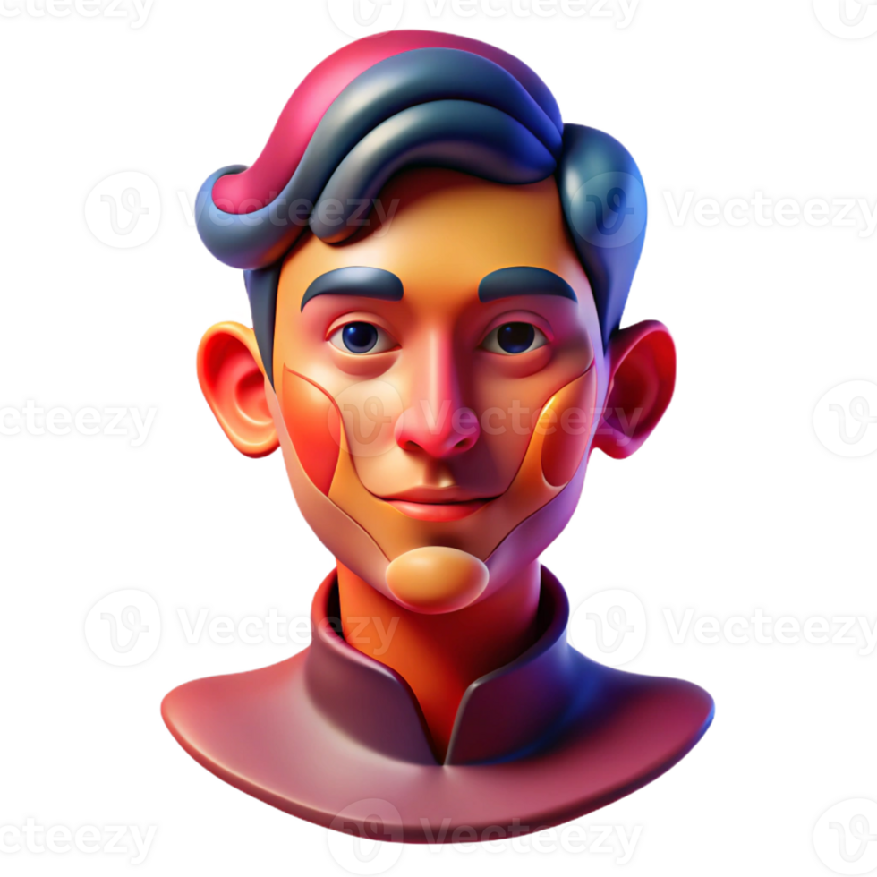 beautiful abstract An abstract interpretation of a human face, using distorted shapes and bold colors, in a surrealist, portrait style detailed png