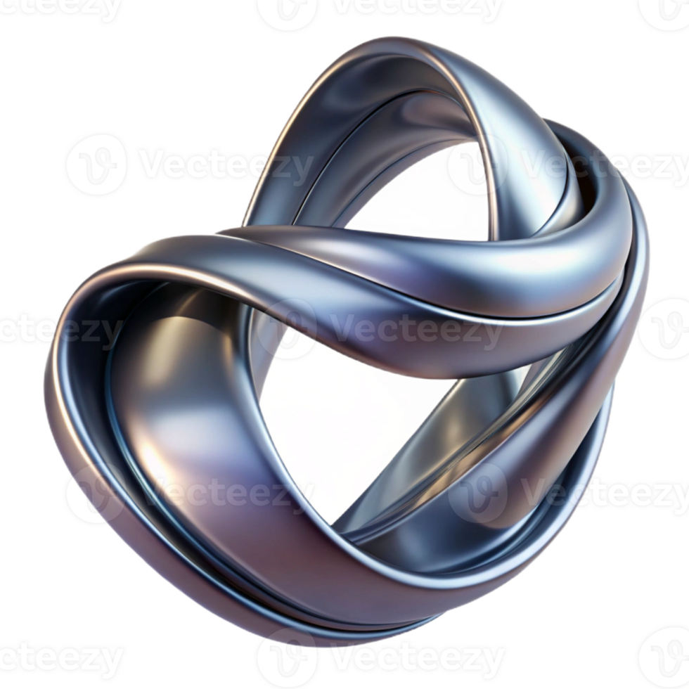 beautiful creative A flowing, ribbon-like form, twisting and turning in space, with a metallic, reflective surface, in a futuristic, abstract sculpture style genuine png