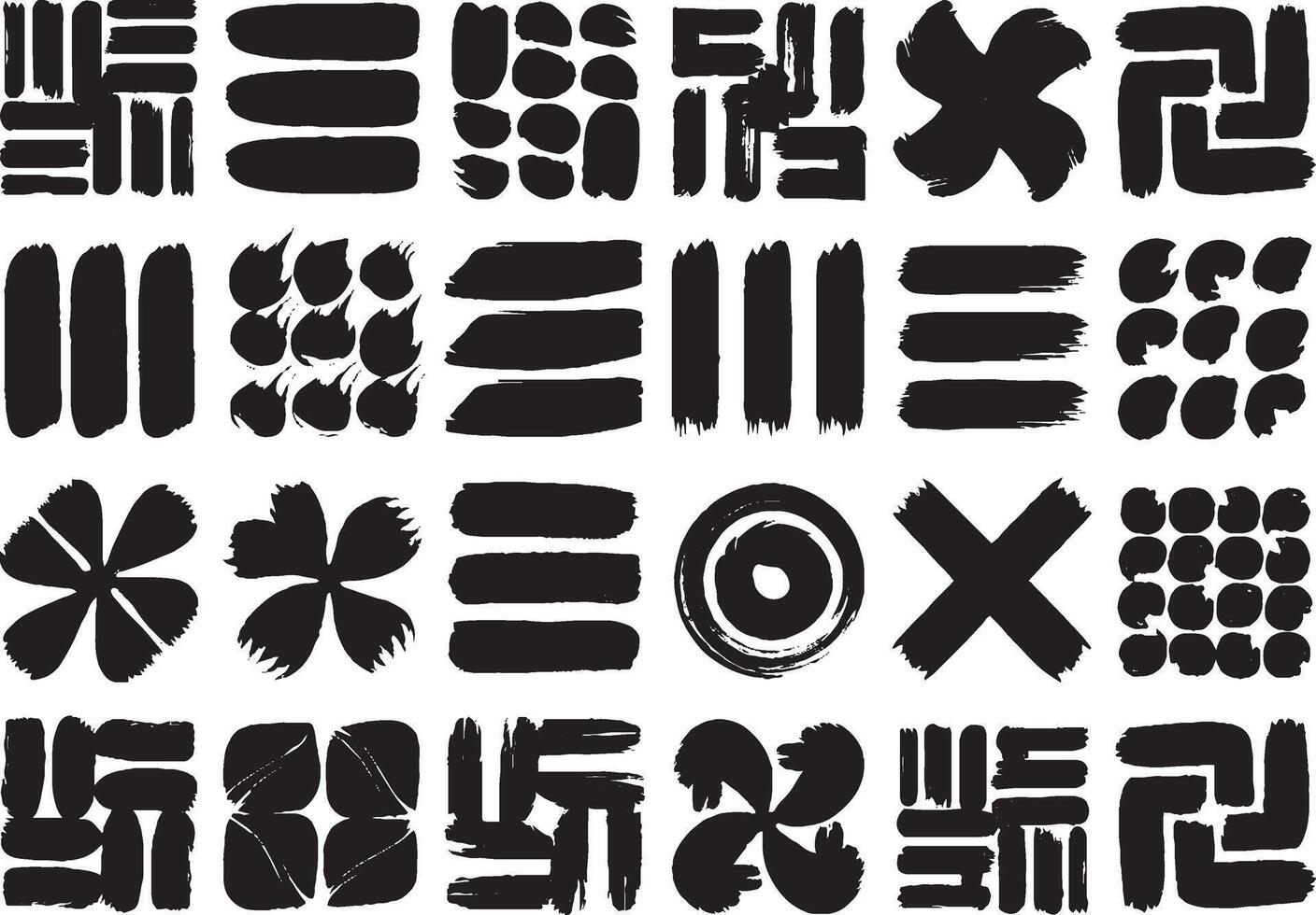 A set of black and white abstract designs vector