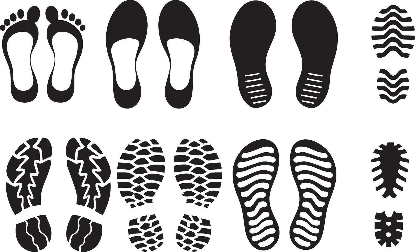 Footprints set of footprints and footprints vector