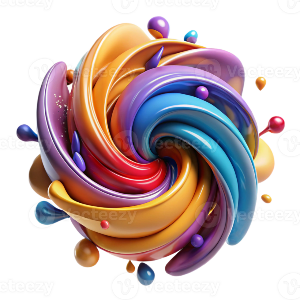 extraordinary creative A dynamic composition of swirling brushstrokes and splatters, conveying a sense of energy and movement, in an abstract expressionist style original png