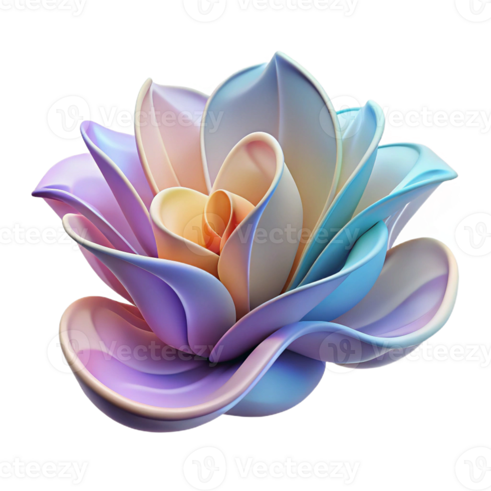 elegant artistic An abstract representation of a flower, using flowing lines and delicate colors, in a graceful, Art Nouveau style detailed png