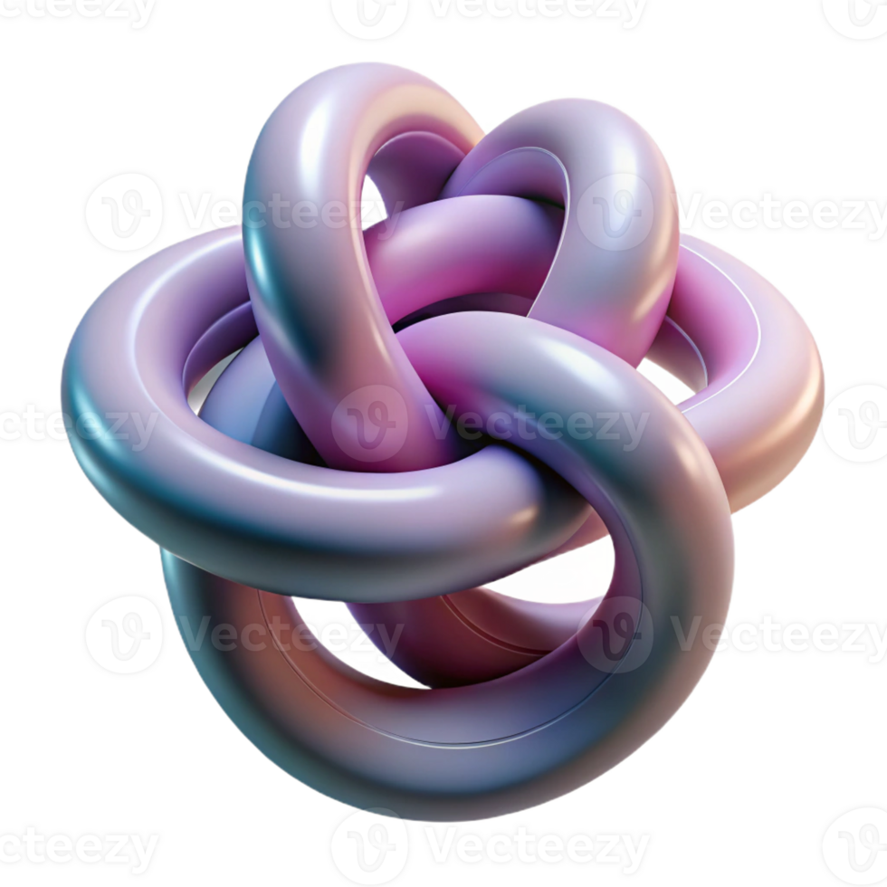 vibrant contemporary A flowing, ribbon-like form, intertwining with itself, creating intricate knots and loops, in a complex, abstract sculpture style genuine png