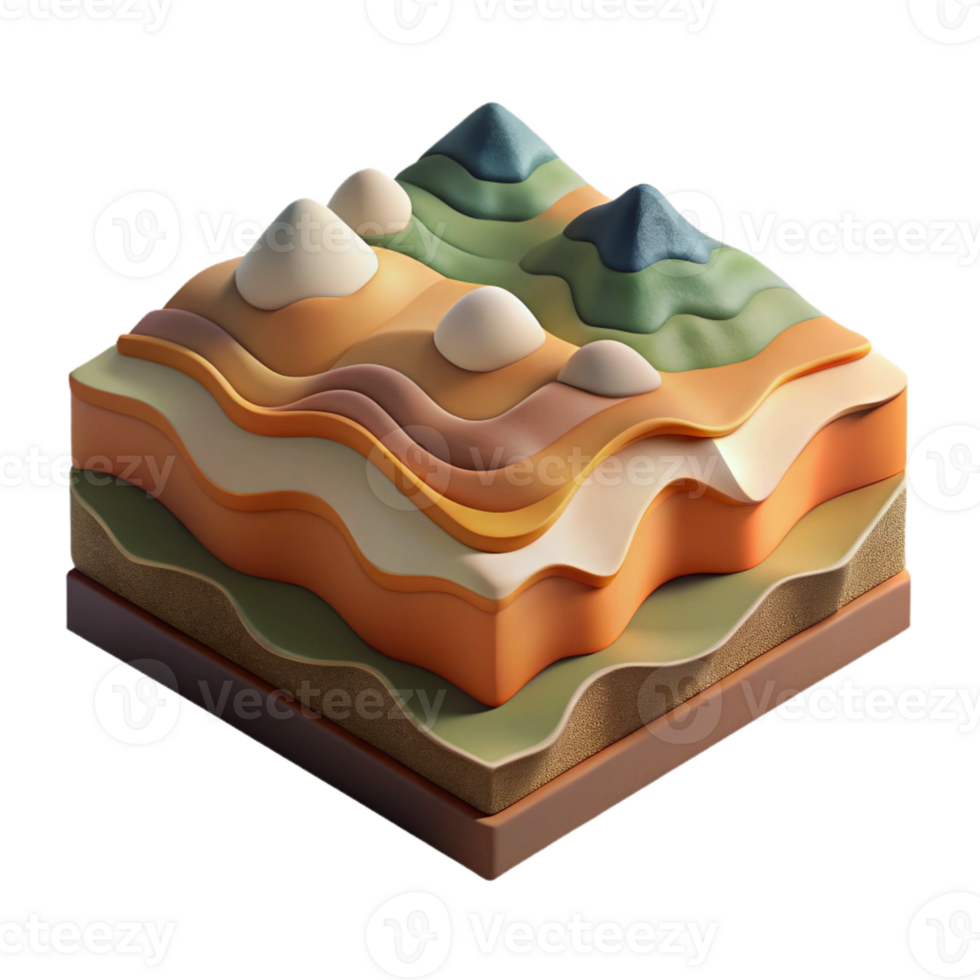 impressive minimalist An abstract representation of a landscape, using layered textures and earthy colors, in a textured, impressionist style high resolution png