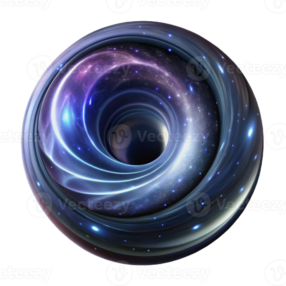 beautiful abstract A swirling vortex of light and energy, resembling a black hole, in a cosmic, astronomical style high quality png