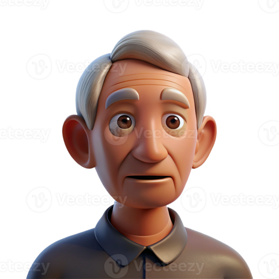 extraordinary minimalist Close-up portrait of an elderly man with deep wrinkles and a thoughtful expression, illuminated by a single spotlight from above, hyperrealistic style premium png
