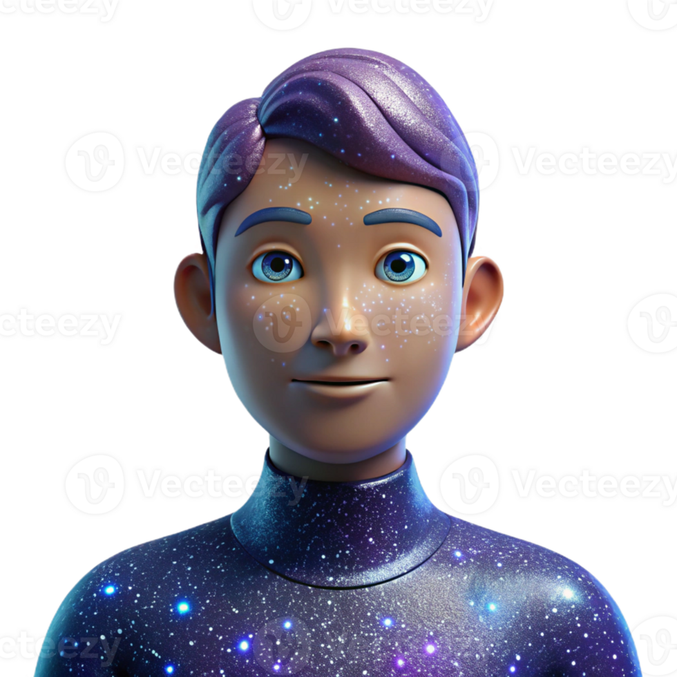 elegant minimalist Portrait of a person made of stardust, cosmic lighting, space art style professional png
