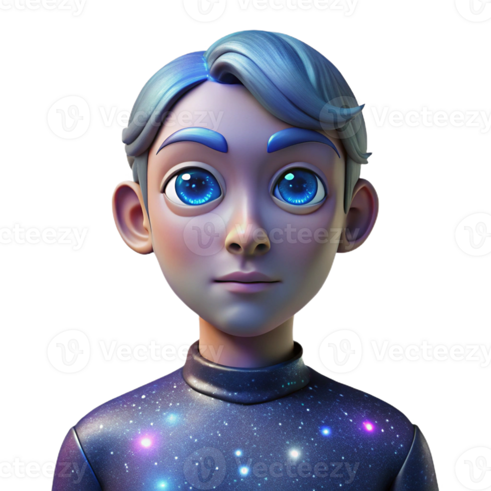 serene rustic Portrait of a person with eyes made of galaxies, cosmic lighting, space art style high quality png