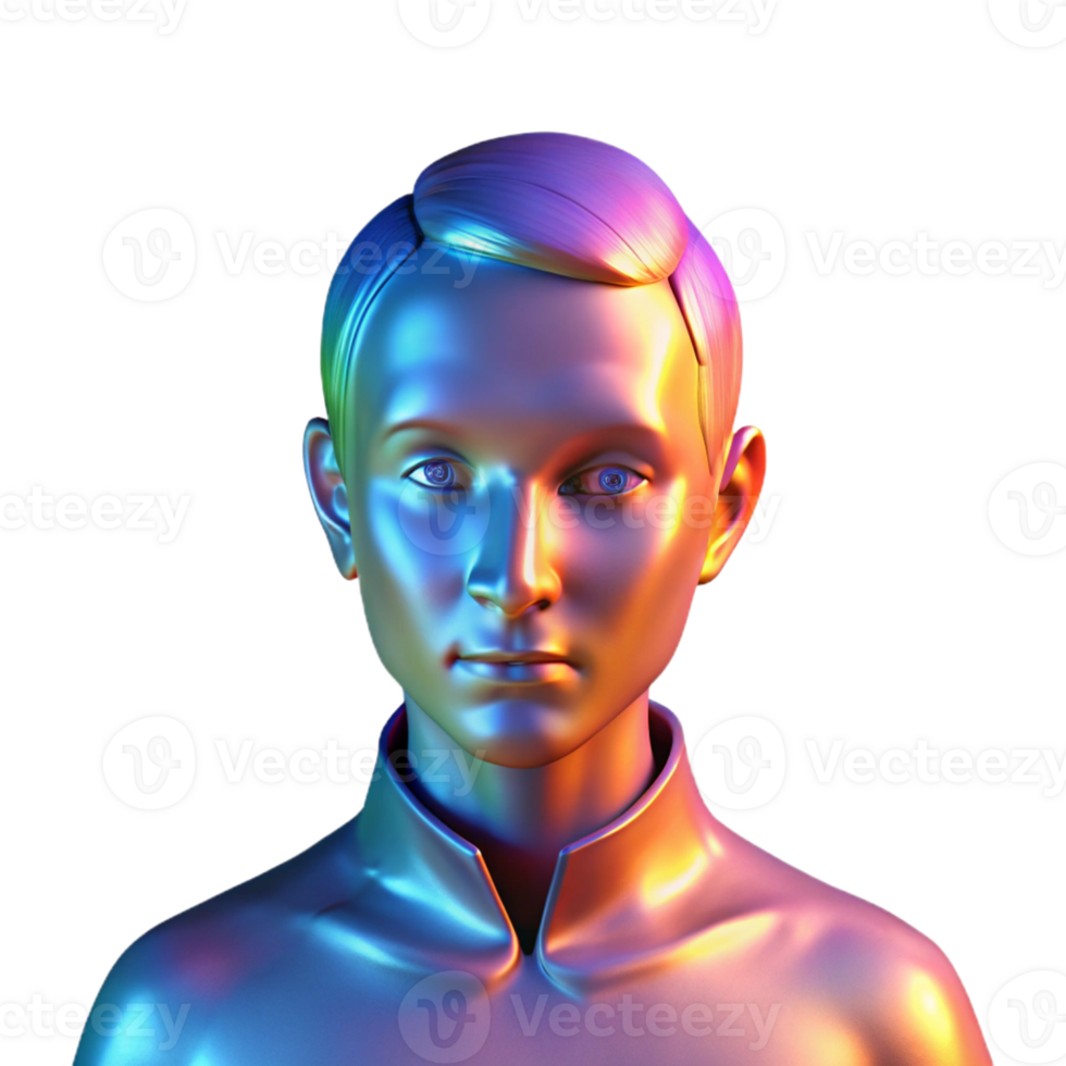 magnificent abstract Portrait of a person made entirely of light, glowing brightly, abstract art style premium png