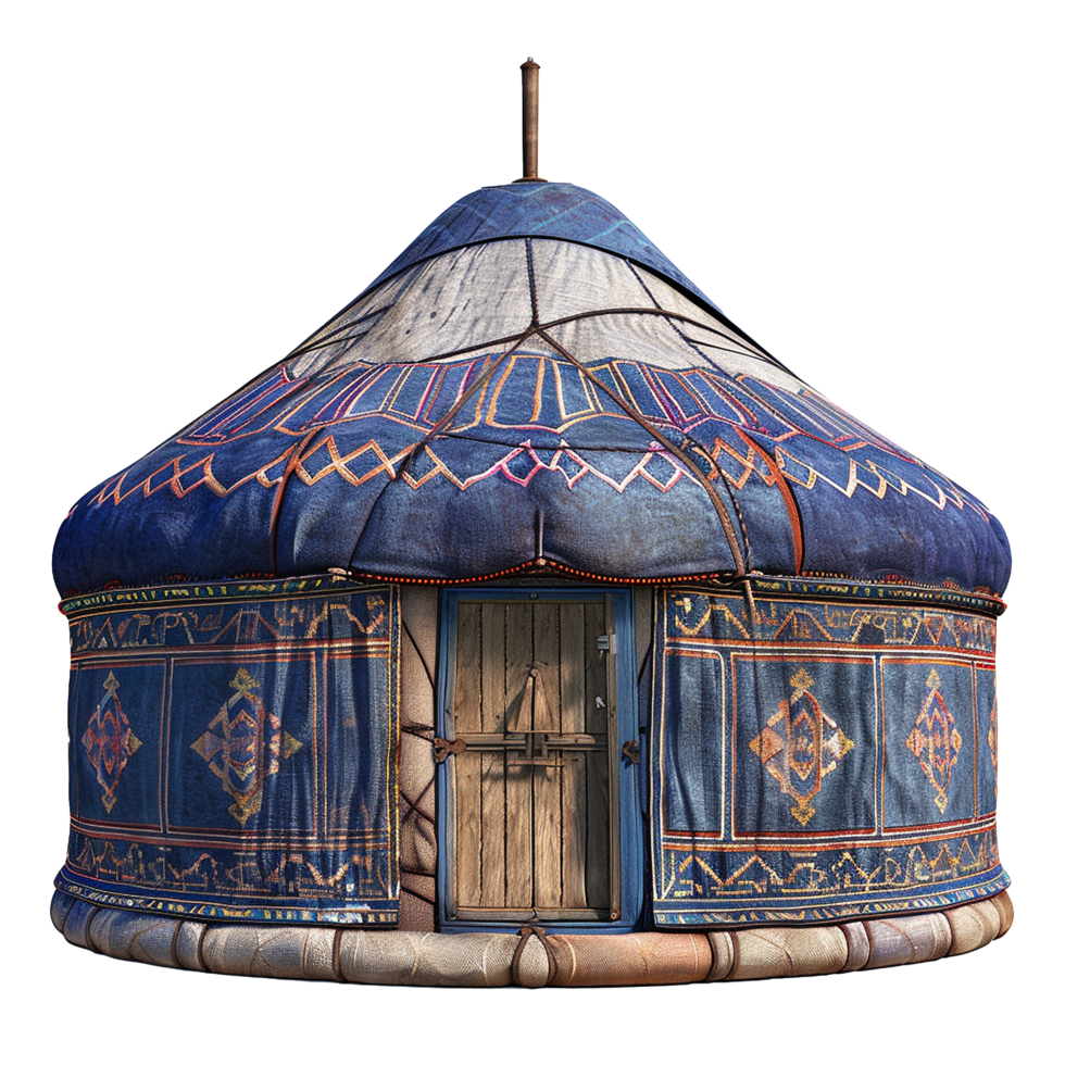 Ornate and Detailed Rendering of a Traditional Nomadic Yurt Tent png