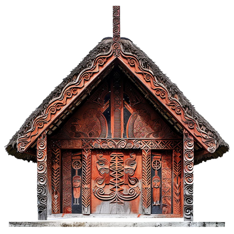 Intricate Carved Wooden Structure Traditional Polynesian Architecture png