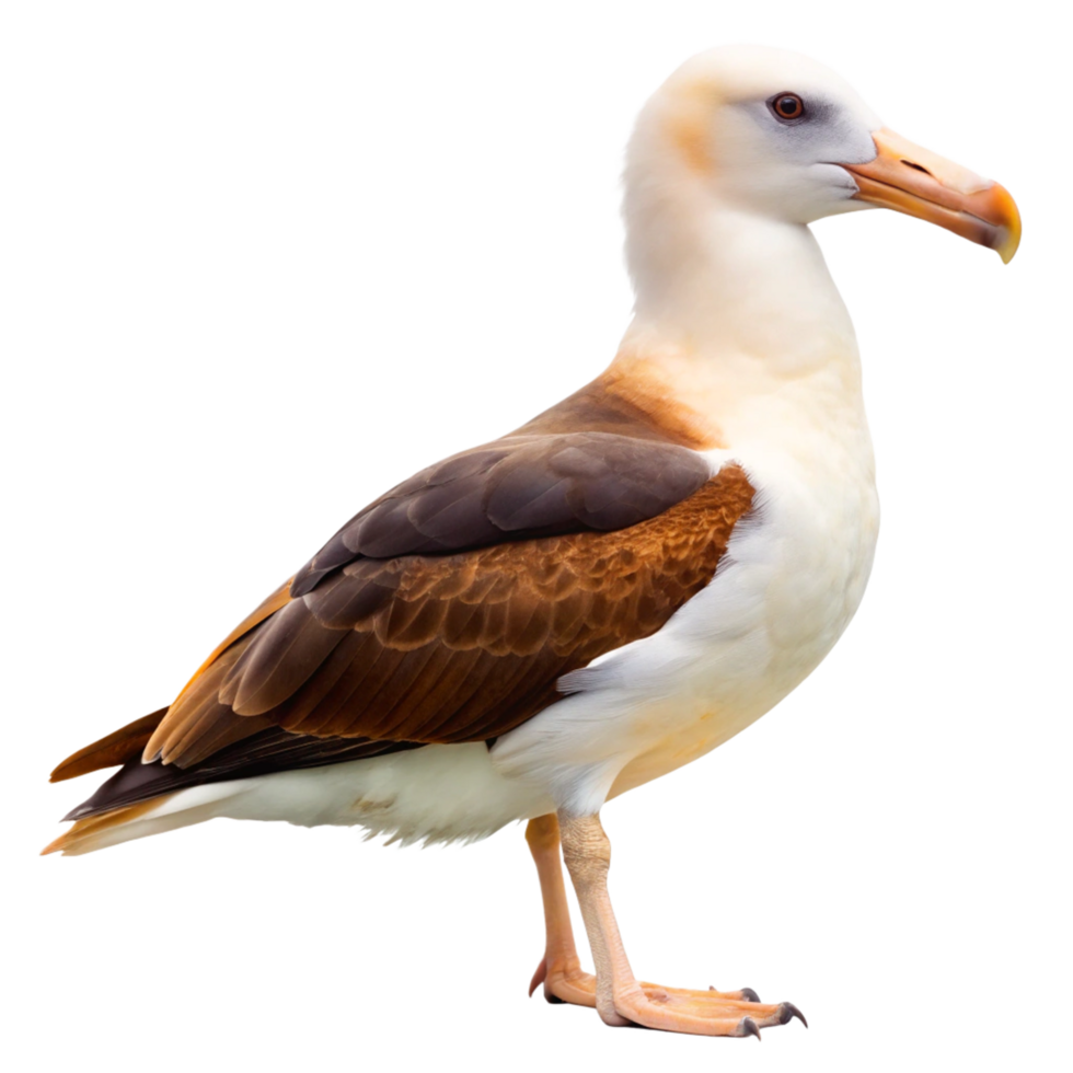 Stunning Closeup of a Juvenile Northern Royal Albatross Bird against Black Background png