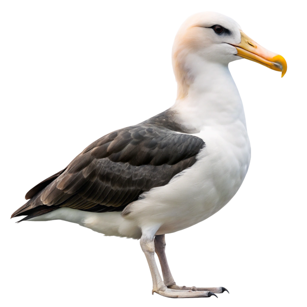 Stunning Profile of a Young Blackbrowed Albatross Bird on Black Background png