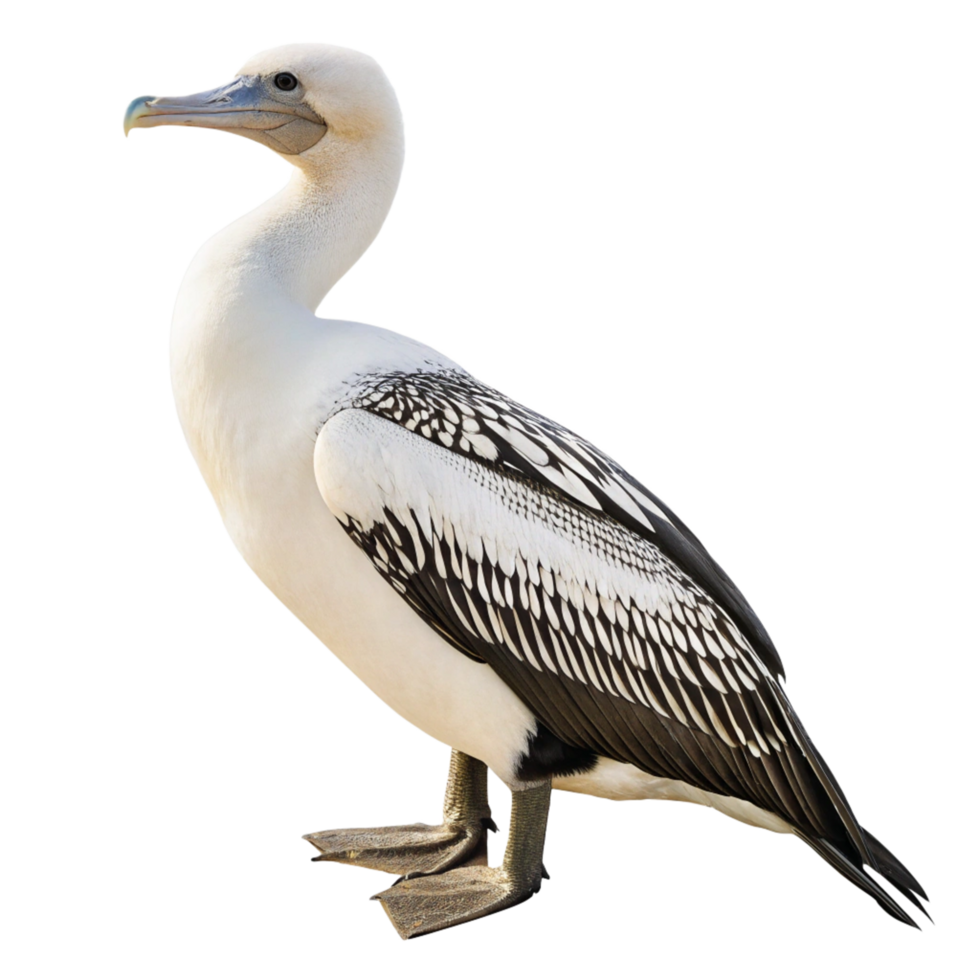 Stunning Profile View of a Whitebreasted Cormorant Bird with Black and White Wing Feathers png