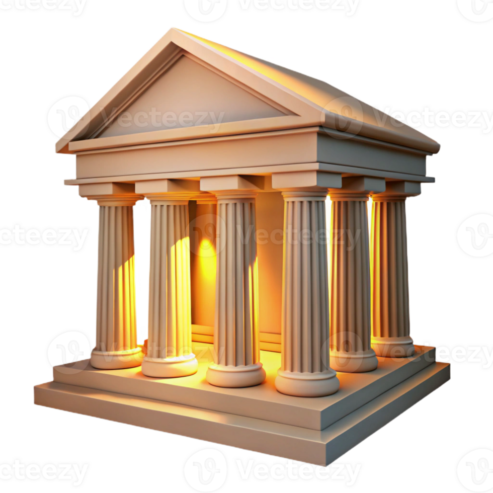 wonderful traditional A Greek temple ruins with crumbling columns, golden sunset light, classical architecture original png