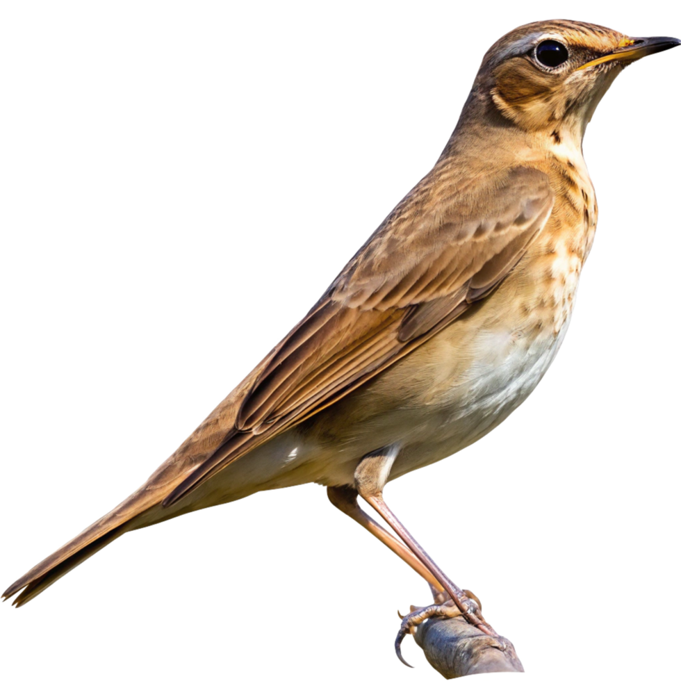 Stunning Closeup of a Song Thrush Perched on a Branch Against a Black Background png