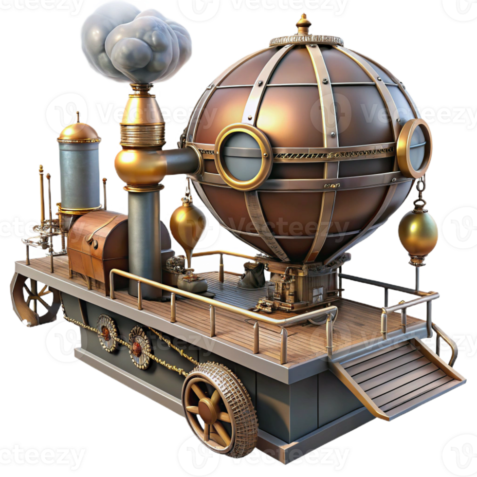 elegant minimalist A steampunk airship dock with intricate gears and pipes, smoky atmosphere, Victorian industrial style original png