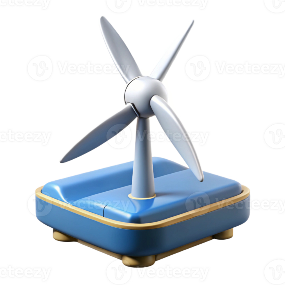 beautiful rustic A floating wind turbine platform with sleek aerodynamic design, generating clean energy detailed png