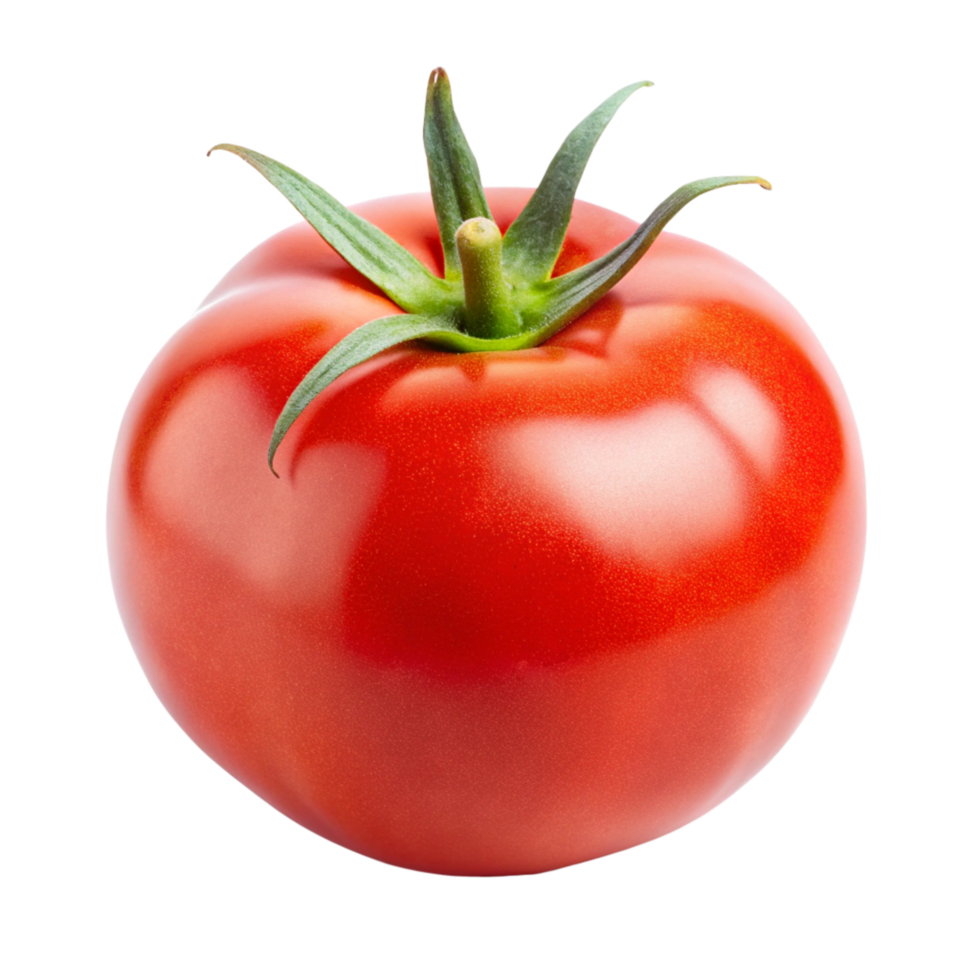 A Single Ripe Red Tomato Isolated on a Black Background A Vibrant and Juicy Vegetable png