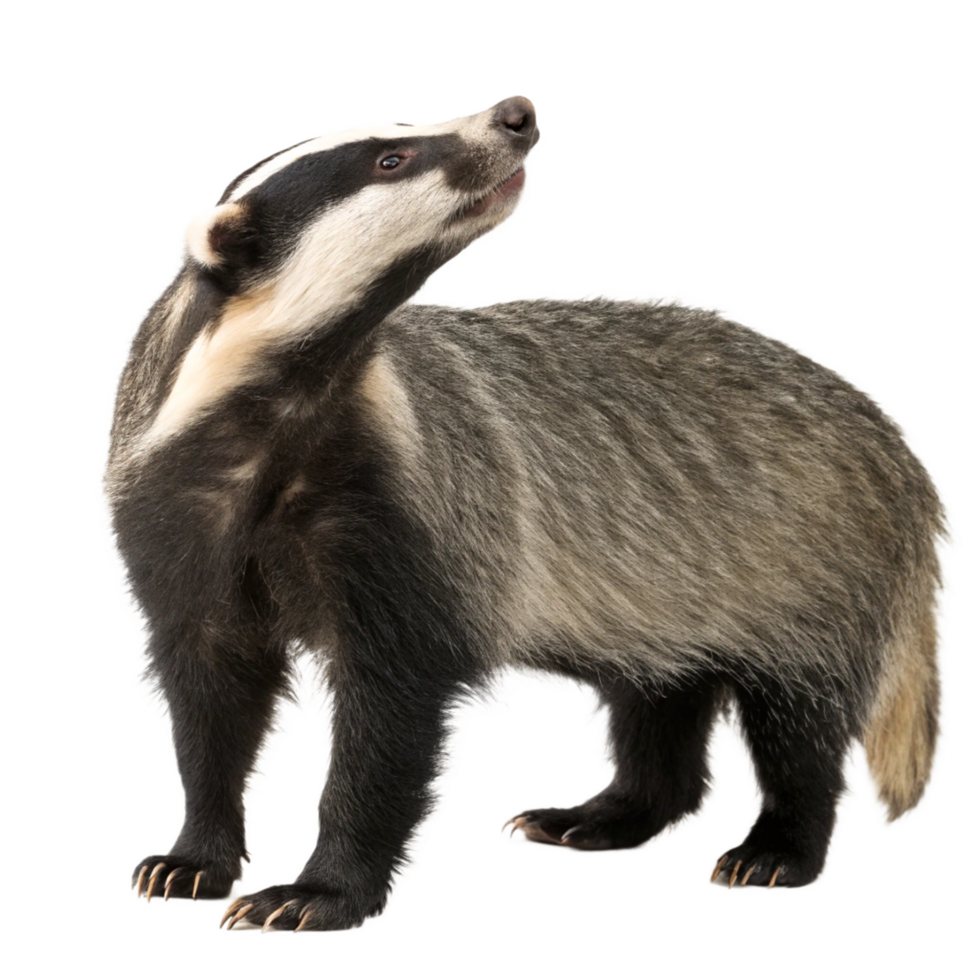 European Badger Standing Profile View Wildlife Animal Mammal Nocturnal Creature png