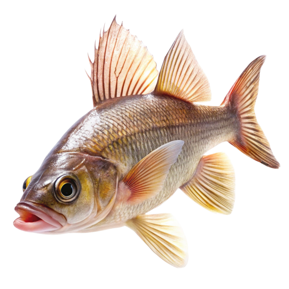 Closeup of a Stunning Freshwater Fish with Striking Dorsal and Caudal Fins png
