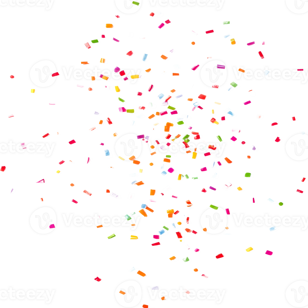 Colorful Confetti with Transparent Background png