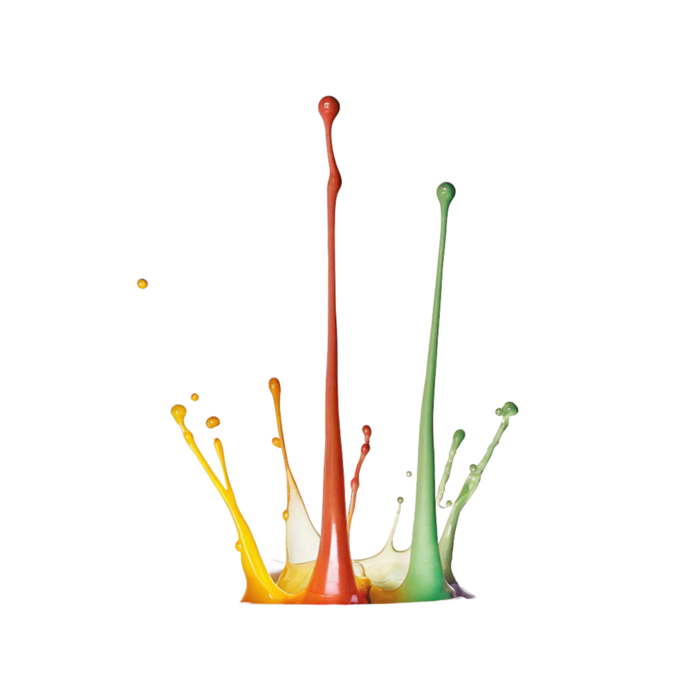 Vibrant Colorful Paint Splashes in Motion Abstract Art Background png